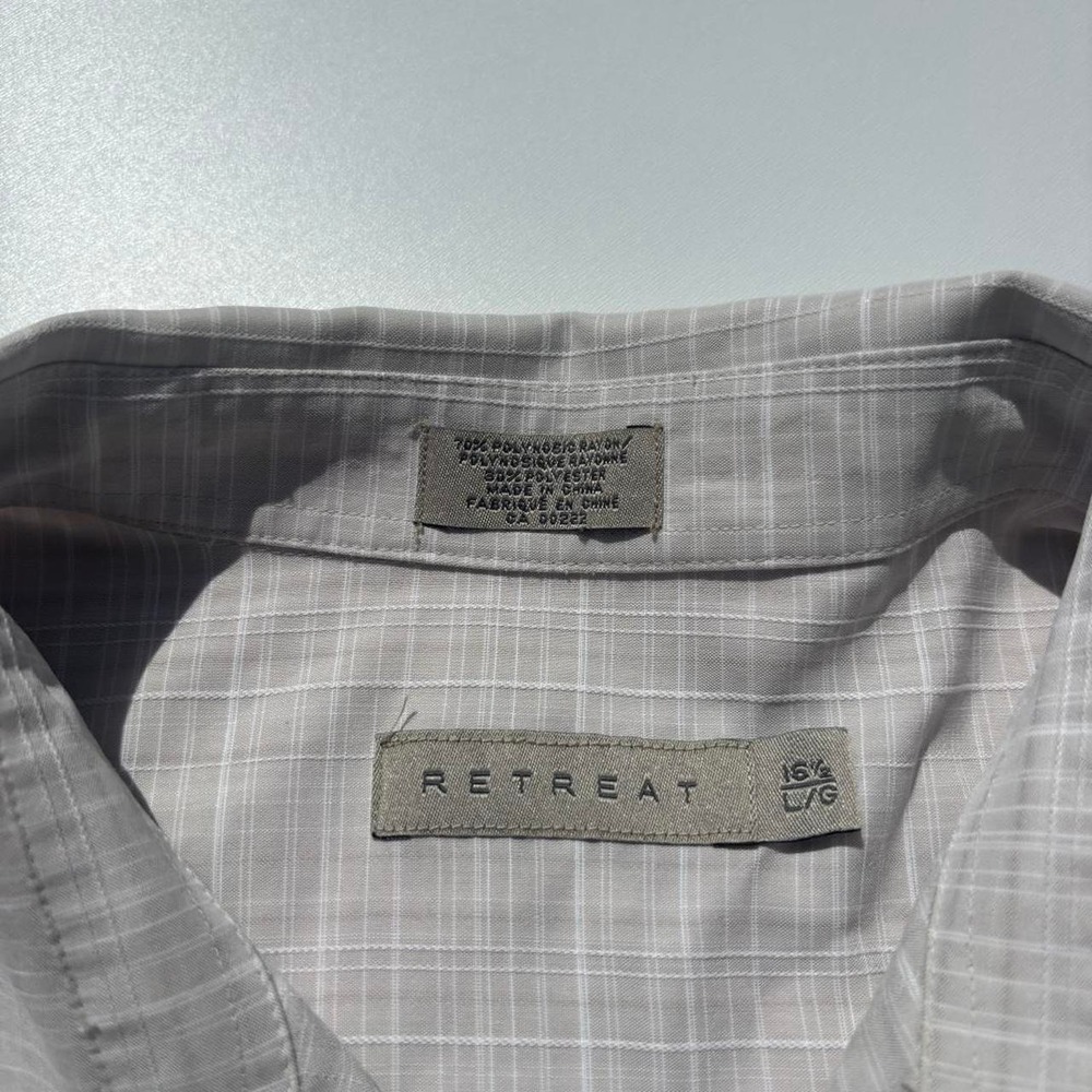 Gray & white cropped plaid button-up shirt - L - Picture 4 of 7
